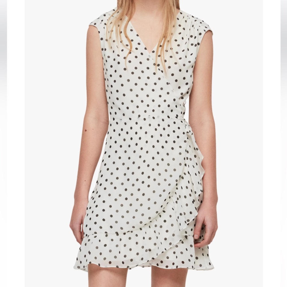 AllSaints Krystal Dot Dress, White